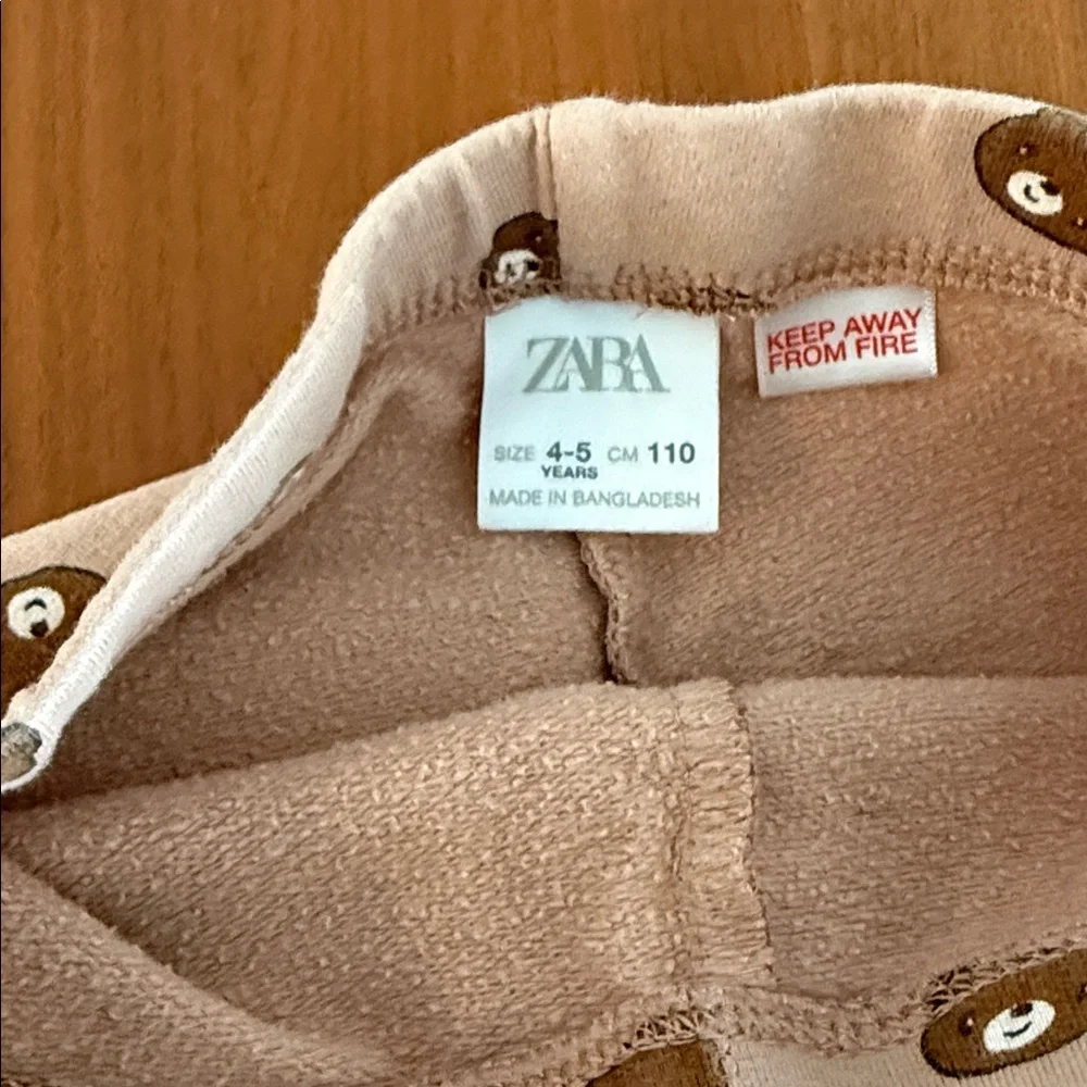 Zara Kids Light Brown Bear Pattern Sweatshirt